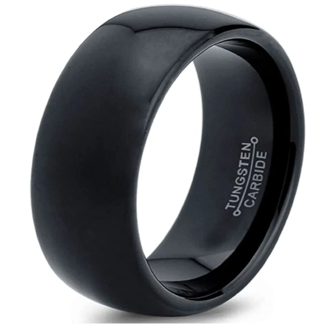 Simple Style Fashion Dome Tungsten Carbide Ring Wedding Band