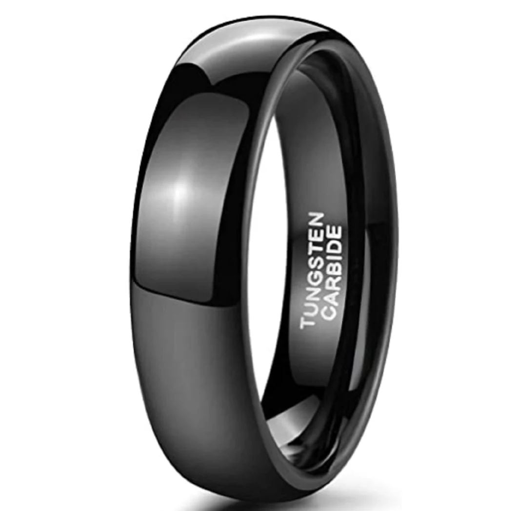 Simple Style Fashion Dome Tungsten Carbide Ring Wedding Band